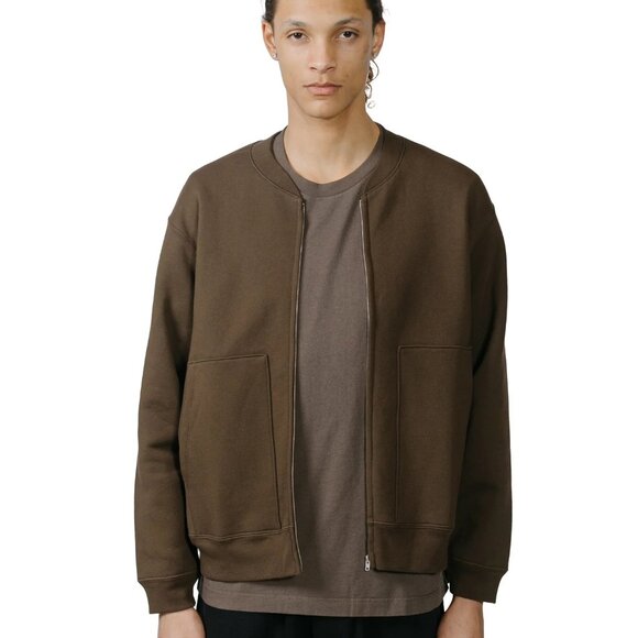 Lady White Co. men's bomber jacket brown large 40 cotton sweatshirt bark - Picture 1 of 10